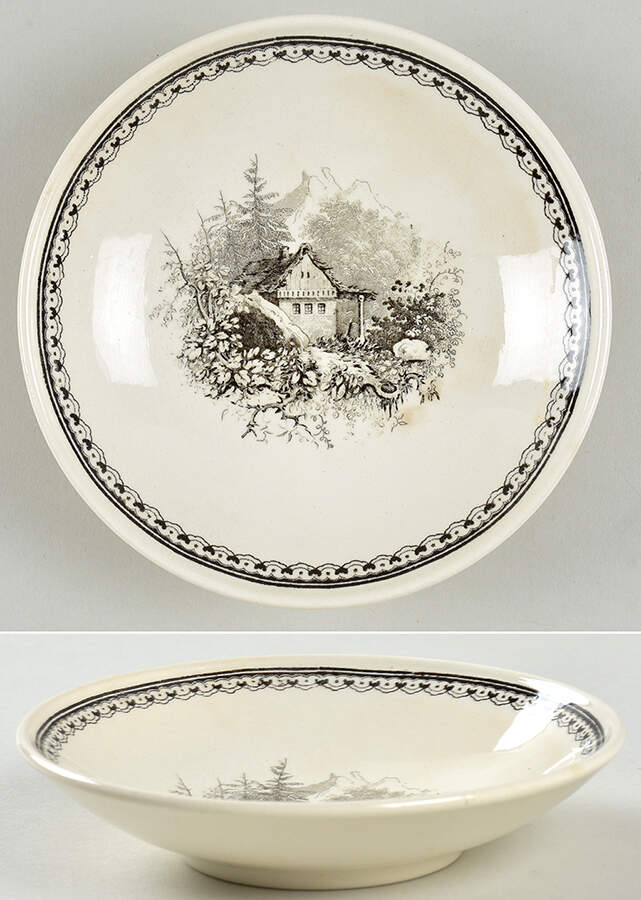 Alpina (Smooth, Black Scene) Fruit/Dessert (Sauce) Bowl by Villeroy & Boch-1