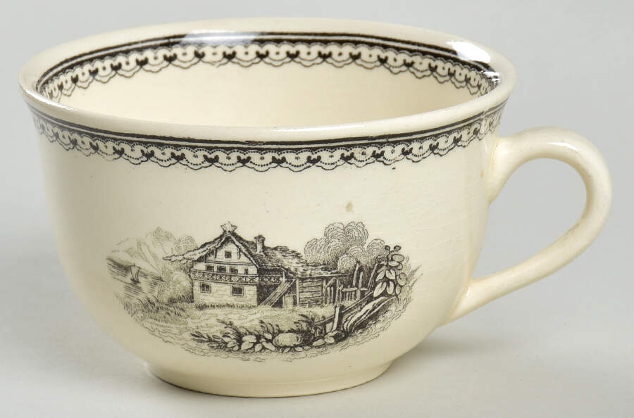 Alpina (Smooth, Black Scene) Flat Cup by Villeroy & Boch-1