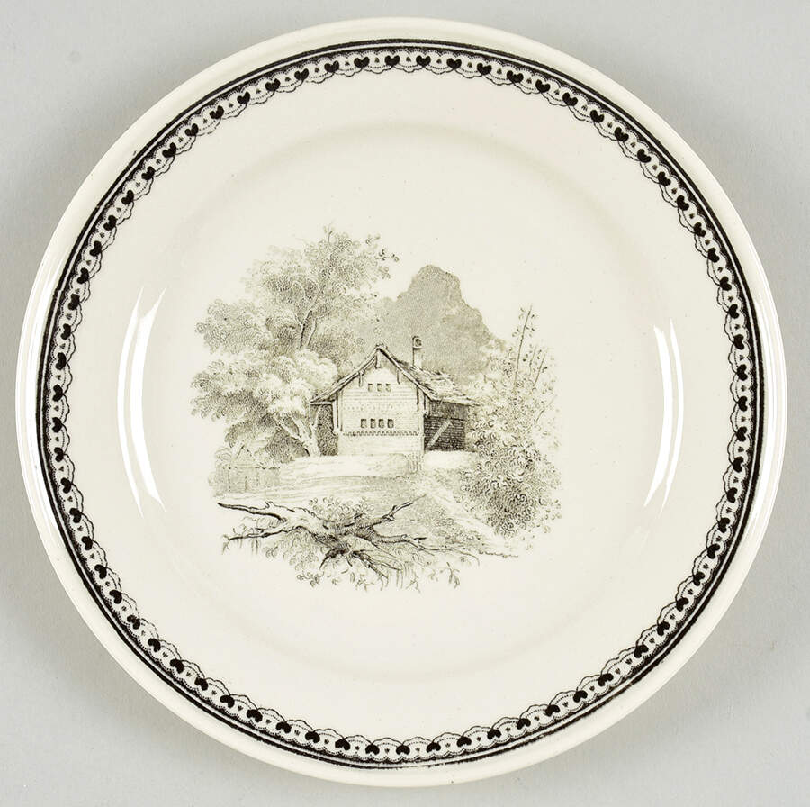 Alpina (Smooth, Black Scene) Bread & Butter Plate by Villeroy & Boch-1