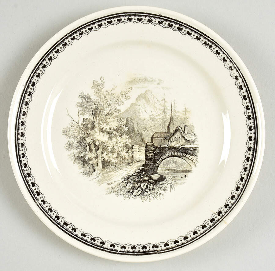 Alpina (Smooth, Black Scene) Bread & Butter Plate by Villeroy & Boch-1