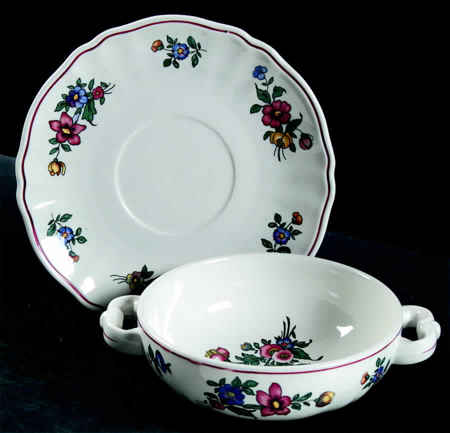 Alsace Footed Cream Soup Bowl & Saucer Set by Villeroy & Boch-1