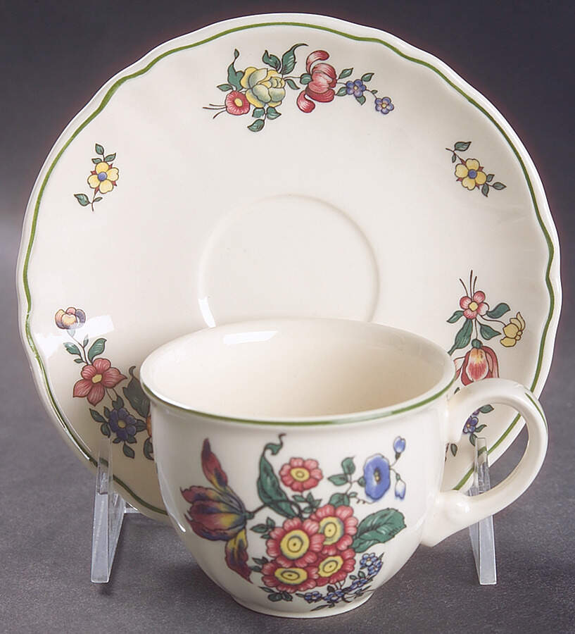 Alt Strassburg (Trim Off Edge) Flat Demitasse Cup & Saucer Set by Villeroy & Boch-1