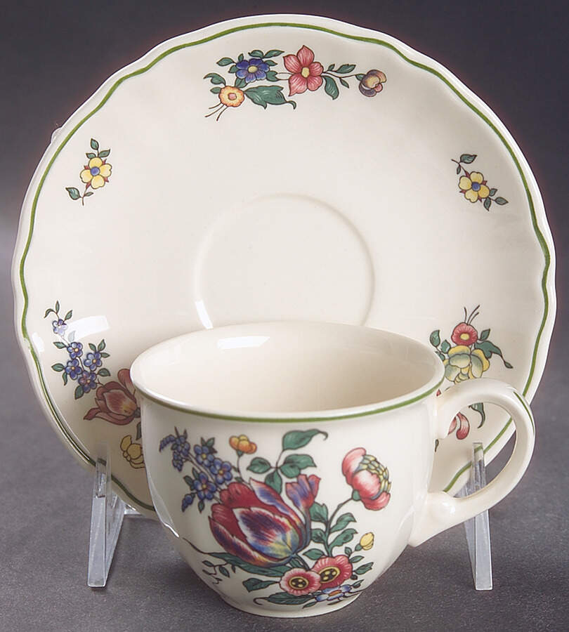 Alt Strassburg (Trim Off Edge) Flat Demitasse Cup & Saucer Set by Villeroy & Boch-1