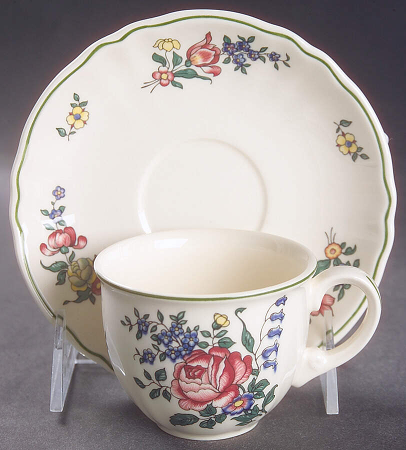 Alt Strassburg (Trim Off Edge) Flat Demitasse Cup & Saucer Set by Villeroy & Boch-1