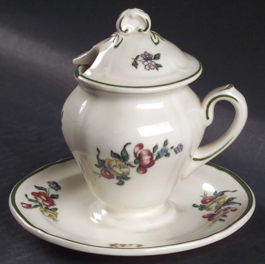 Alt Strassburg (Trim Off Edge) Mustard with Lid & Attached Underplate by Villeroy & Boch-1