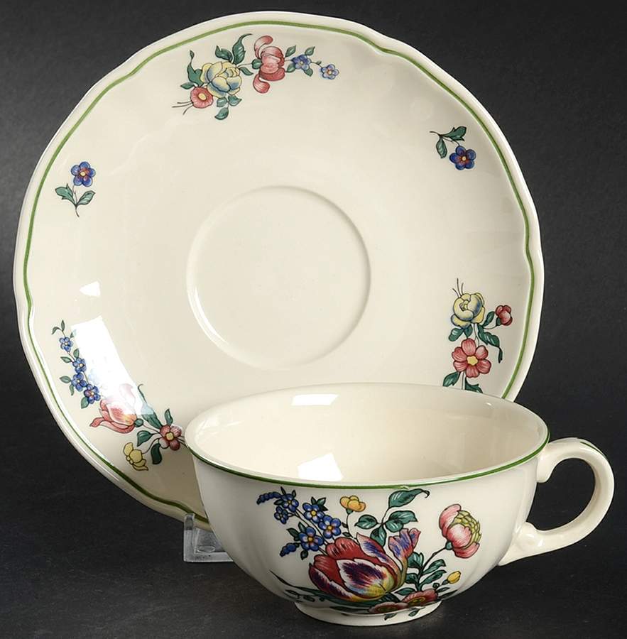 Alt Strassburg (Trim Off Edge) Flat Cup & Saucer Set by Villeroy & Boch-1