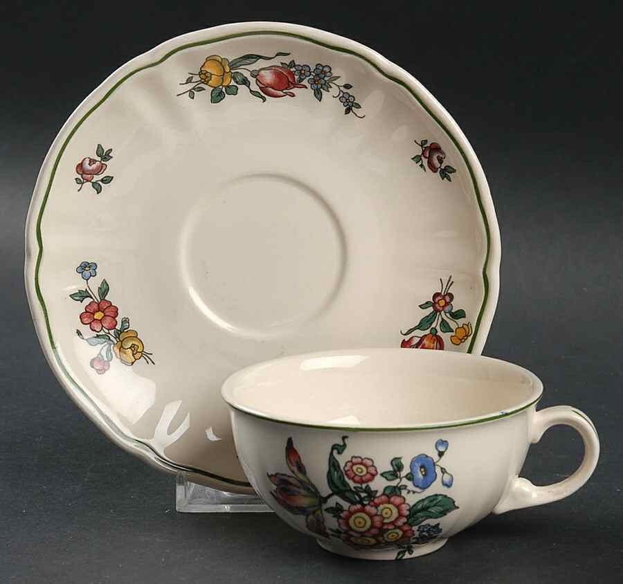 Alt Strassburg (Trim Off Edge) Flat Cup & Saucer Set by Villeroy & Boch-1
