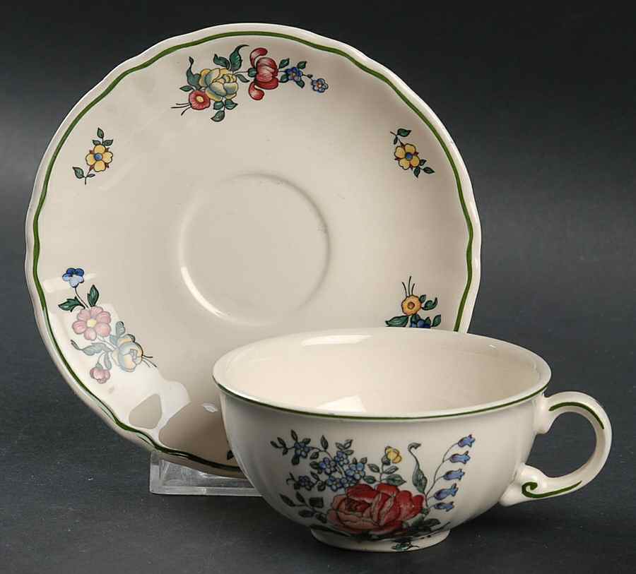 Alt Strassburg (Trim Off Edge) Flat Cup & Saucer Set by Villeroy & Boch-1