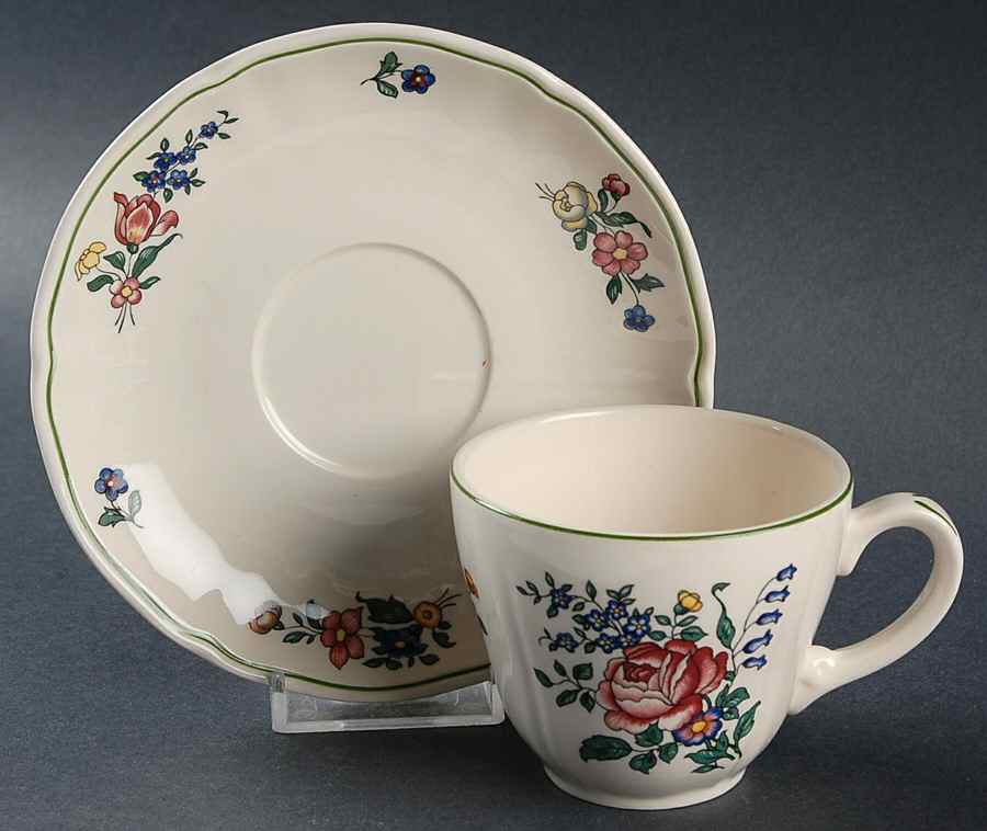 Alt Strassburg (Trim Off Edge) Flat Cup & Saucer Set by Villeroy & Boch-1