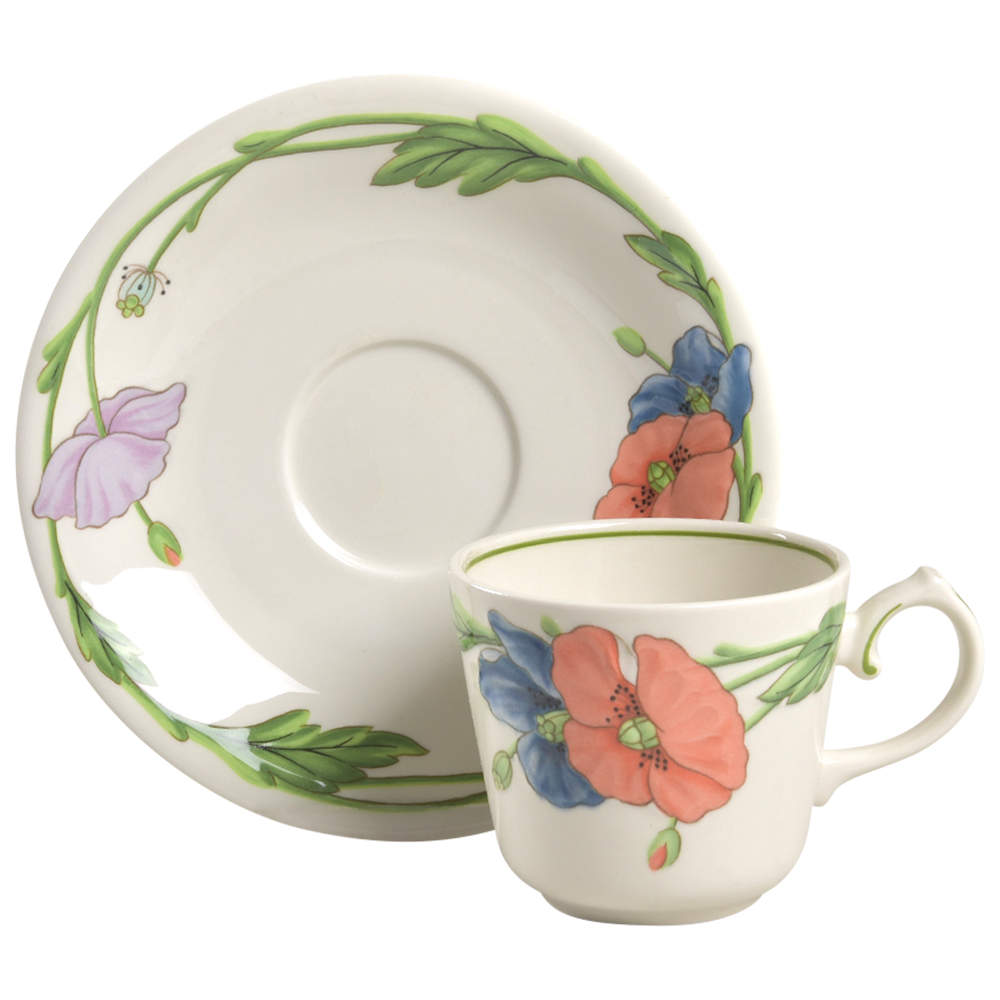 Amapola Flat Cup & Saucer Set by Villeroy & Boch-1