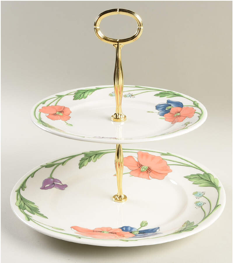 Amapola 6 5/8"-10"  2 Tiered Serving Tray (Dp, Sp) HC by Villeroy & Boch-1