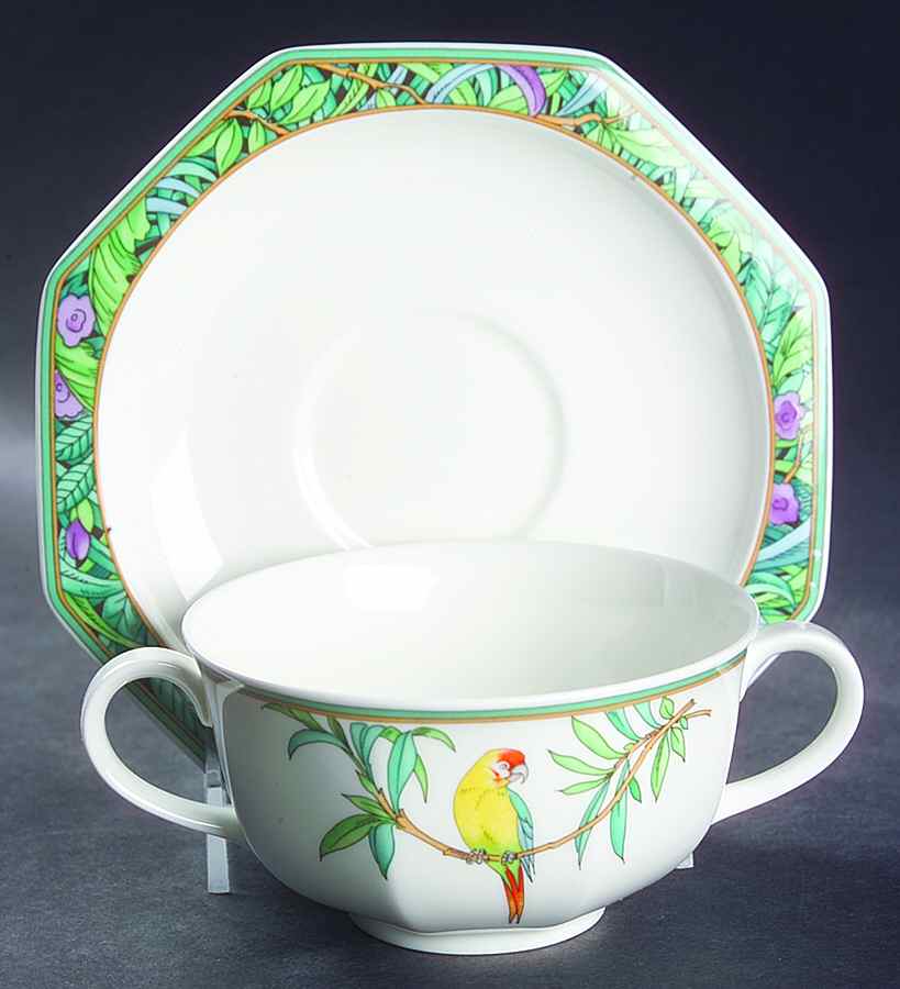 Amazona Flat Cream Soup Bowl & Saucer Set by Villeroy & Boch-1