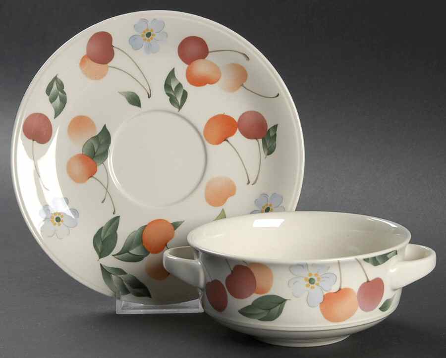 Amigo Flat Cream Soup Bowl & Saucer Set by Villeroy & Boch-1