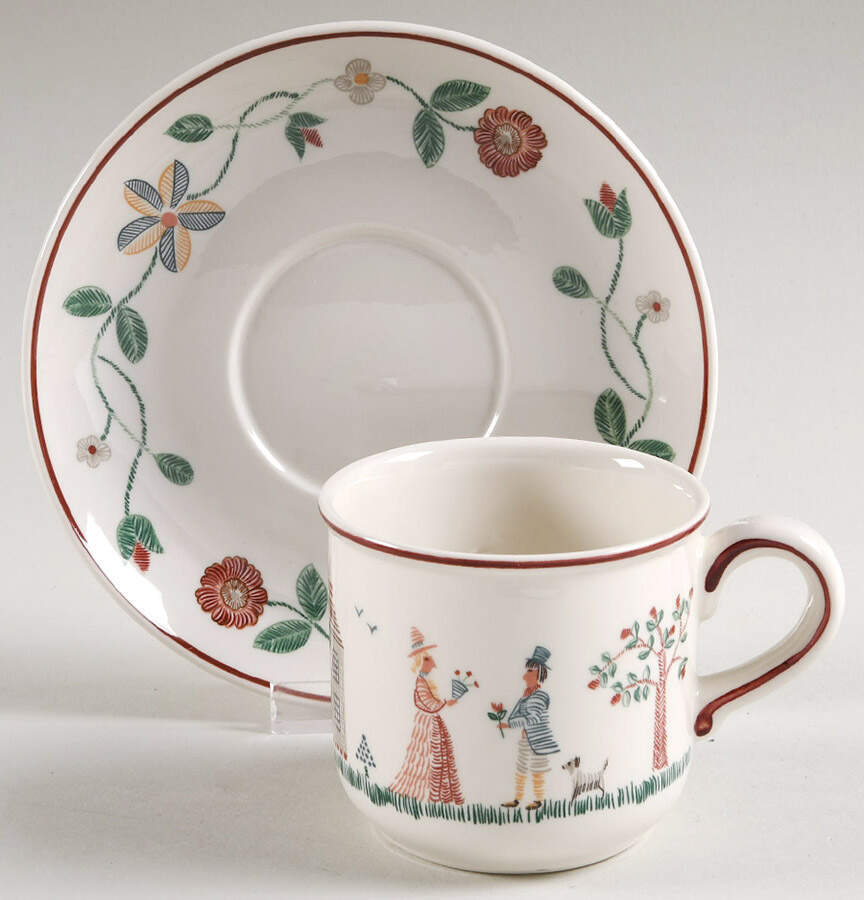 American Sampler Flat Cup & Saucer Set by Villeroy & Boch-1