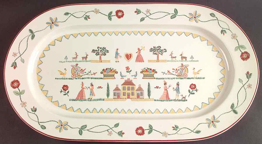 American Sampler 17" Oval Serving Platter by Villeroy & Boch-1