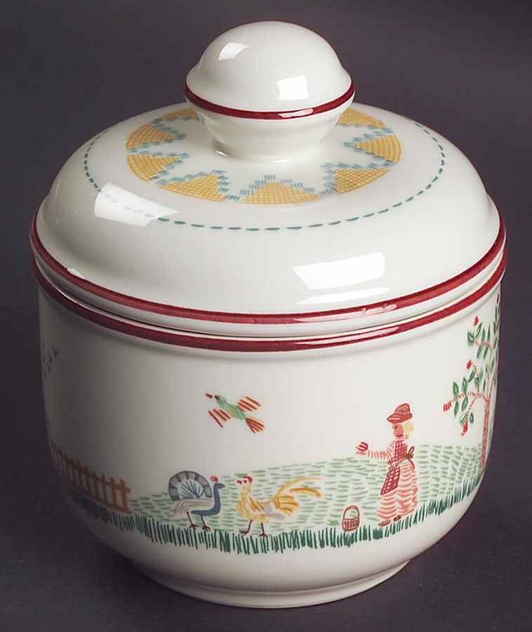 American Sampler Sugar Bowl & Lid by Villeroy & Boch-1