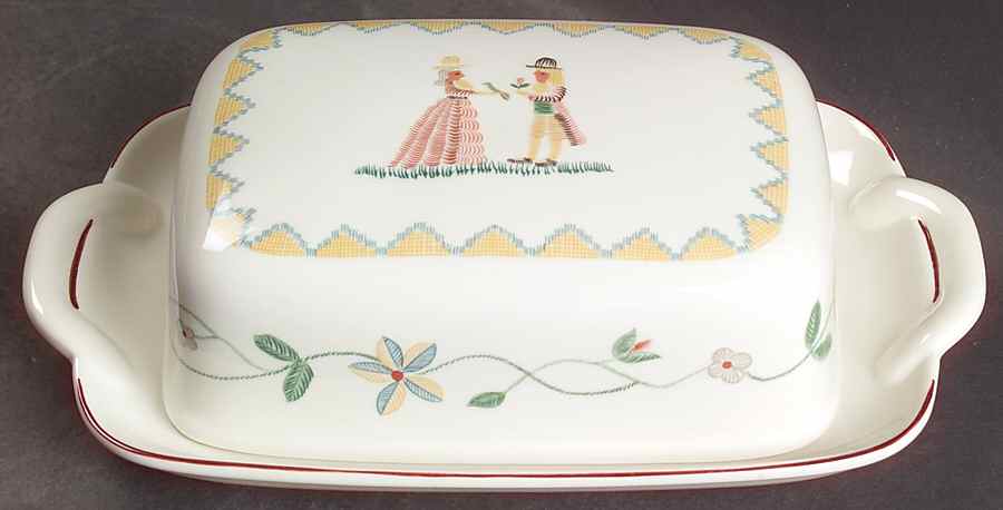 American Sampler Rectangular Covered Butter by Villeroy & Boch-1