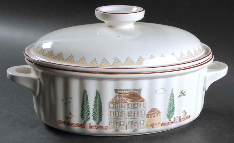 American Sampler 3 Quart Oval Covered Casserole by Villeroy & Boch-1