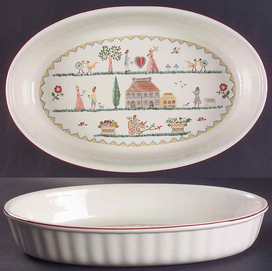 American Sampler 13" Oval Baker by Villeroy & Boch-1