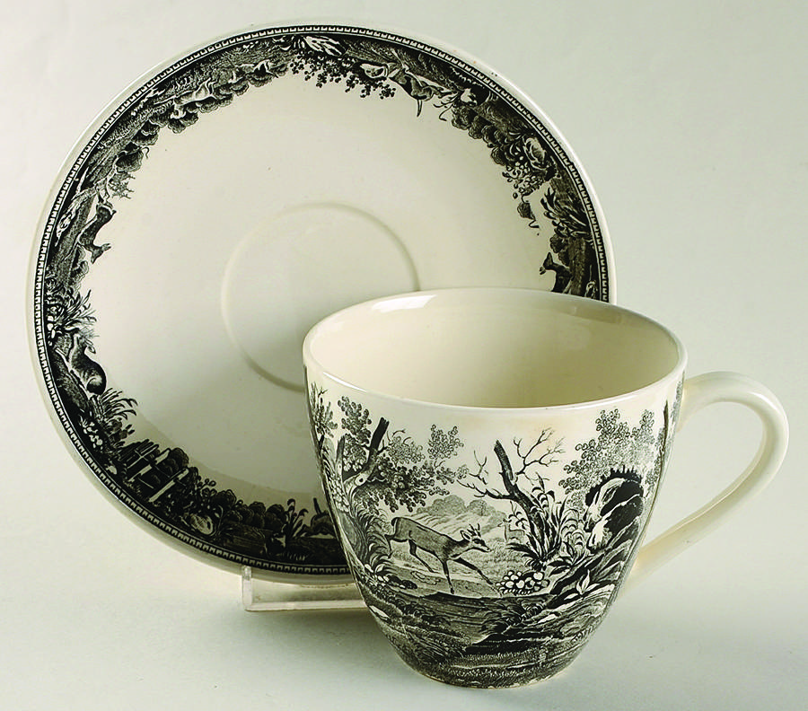 Artemis Grey Black Flat Cup & Saucer Set by Villeroy & Boch-1