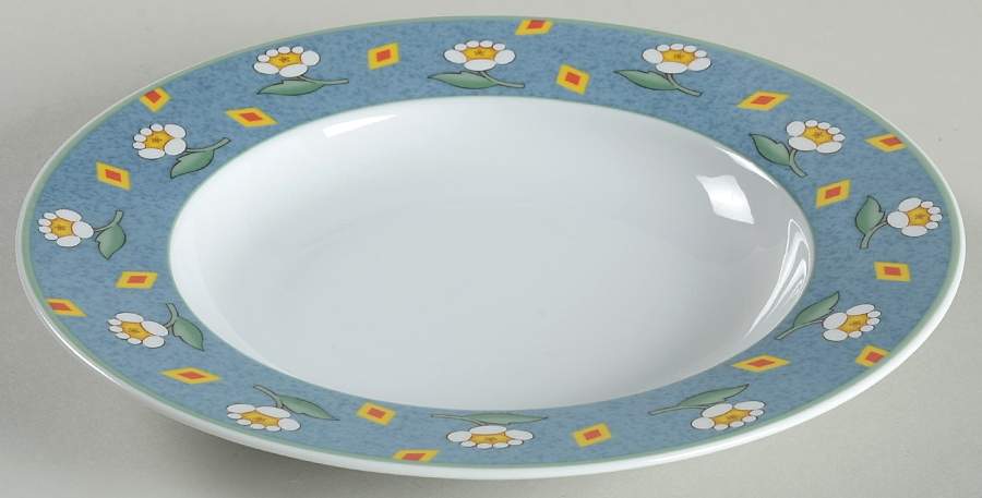 Ava Blue Large Rim Soup Bowl by Villeroy & Boch-1