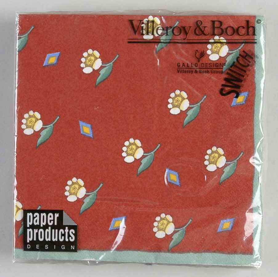 Ava Red Package of Paper Luncheon Napkins by Villeroy & Boch-1
