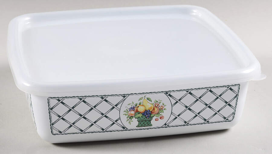 Basket 8" Metal Square Baker W/Plastic Lid by Villeroy & Boch-1