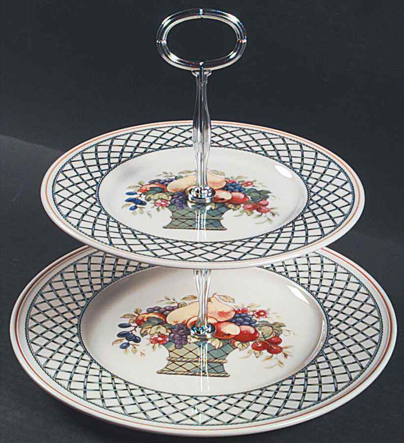 Basket 6 5/8"-10"  2 Tiered Serving Tray (Dp, Sp) HC by Villeroy & Boch-1