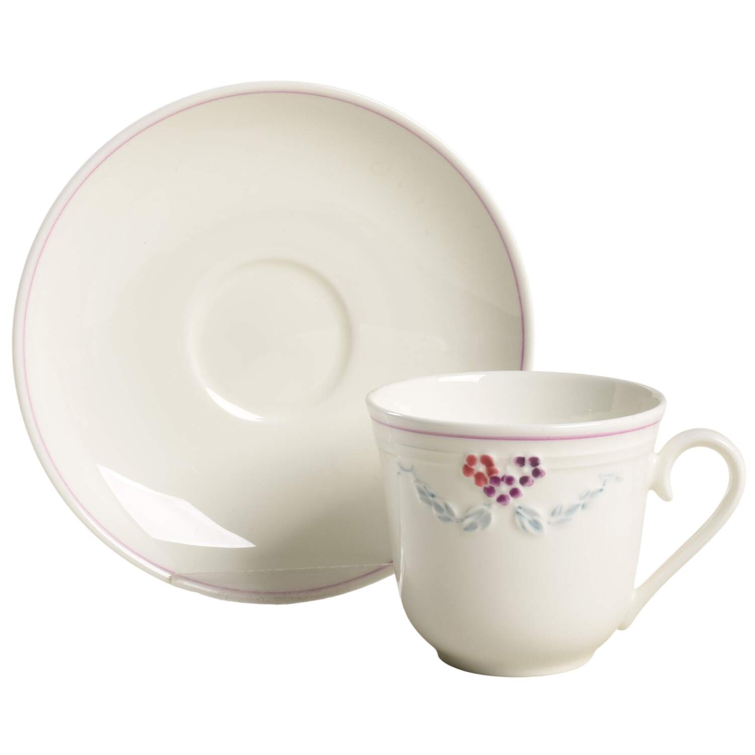 Bel Fiore Flat Demitasse Cup & Saucer Set by Villeroy & Boch-1