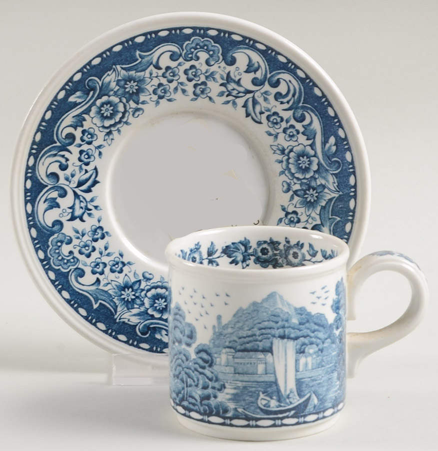 Blue Castle Flat Demitasse Cup & Saucer Set by Villeroy & Boch-1
