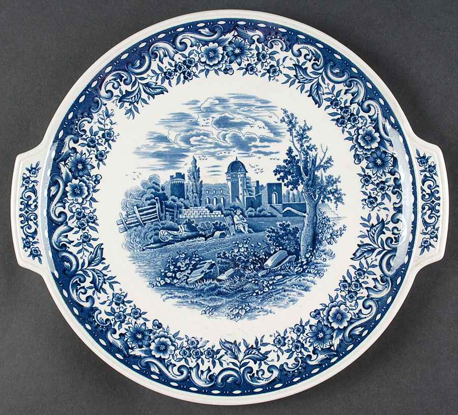 Blue Castle Handled Cake Plate by Villeroy & Boch-1