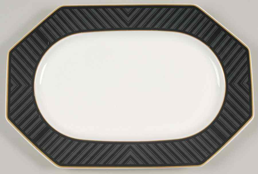 Black Pearl 13" Oval Serving Platter by Villeroy & Boch-1