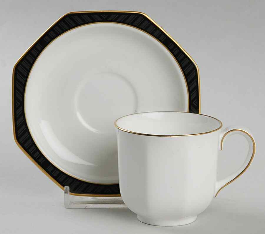 Black Pearl Footed Demitasse Cup & Saucer Set by Villeroy & Boch-1