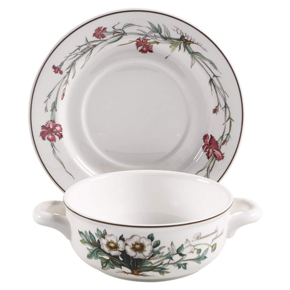 Botanica Flat Cream Soup Bowl & Saucer Set by Villeroy & Boch-1