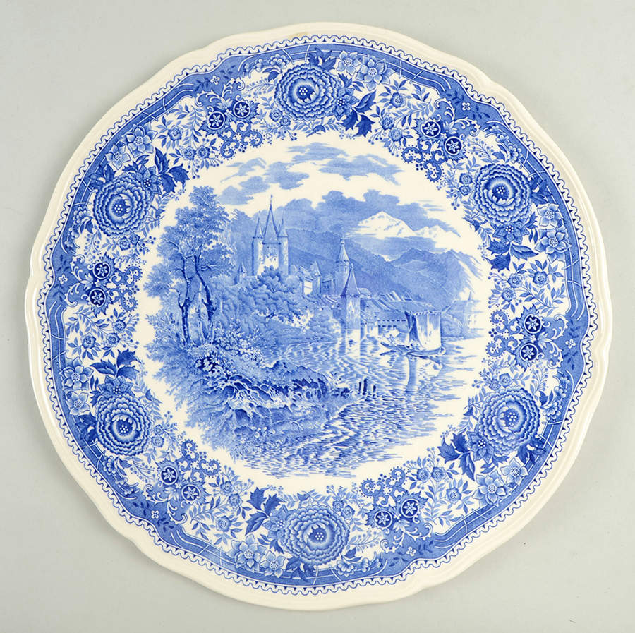 Burgenland Blue (Brown Backstamp) Round Torte Plate by Villeroy & Boch-1