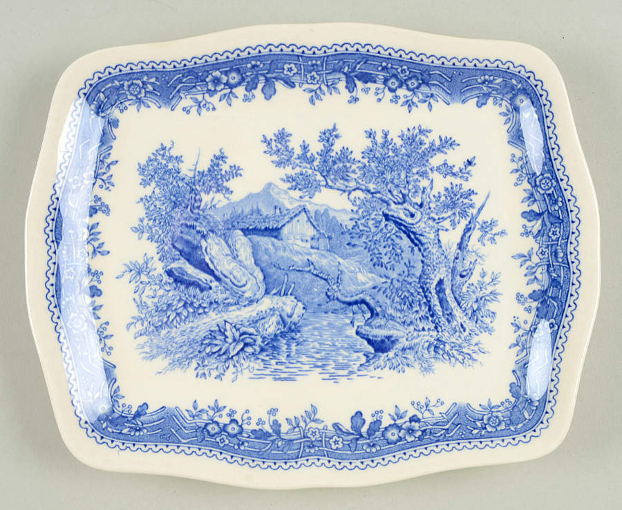 Burgenland Blue (Brown Backstamp) Butter Tray by Villeroy & Boch-1