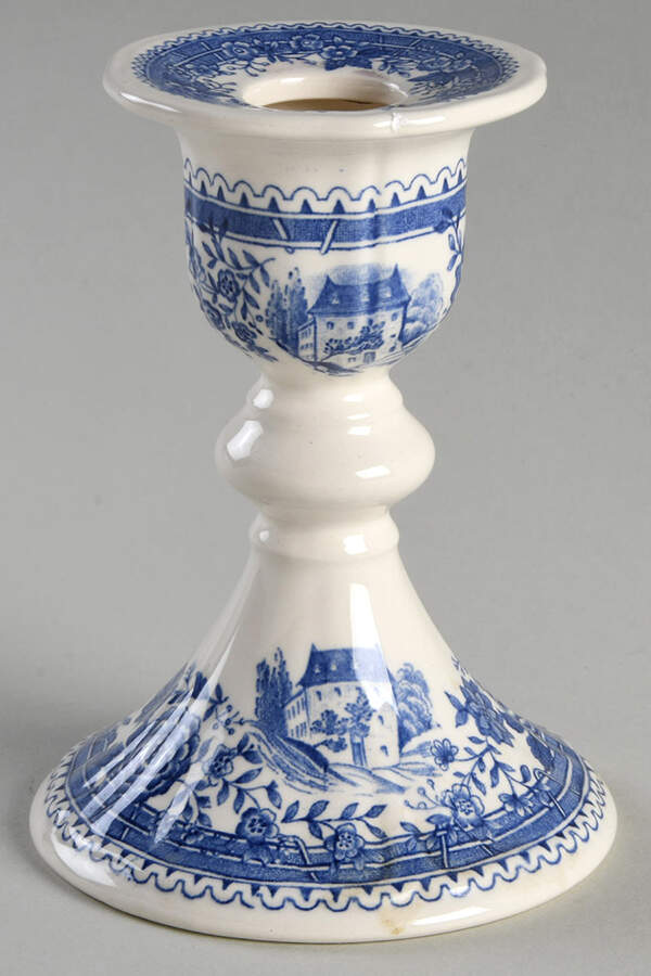 Burgenland Blue (Brown Backstamp) Small Candlestick by Villeroy & Boch-1