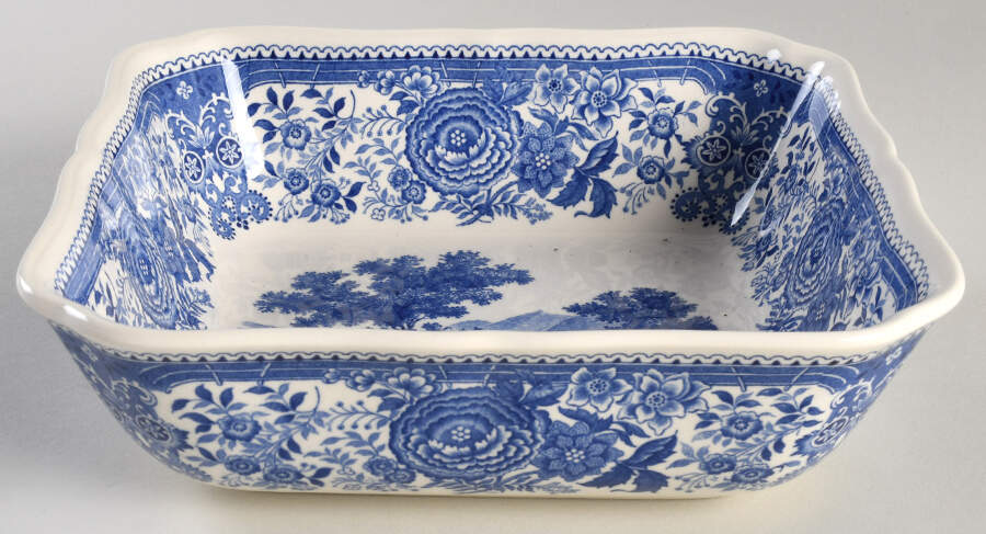 Burgenland Blue (Brown Backstamp) 8" Square Vegetable Bowl by Villeroy & Boch-1