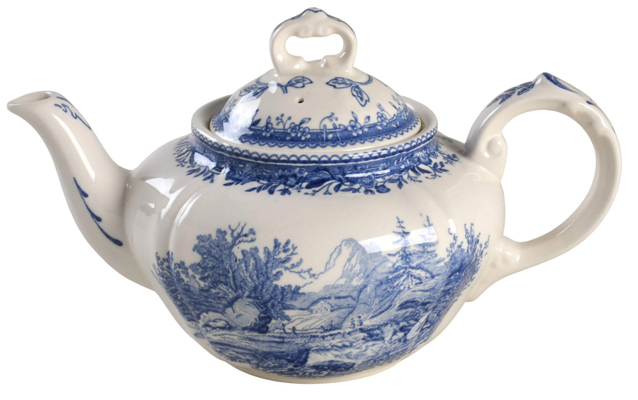 Burgenland Blue (Brown Backstamp) Small Teapot & Lid by Villeroy & Boch-1