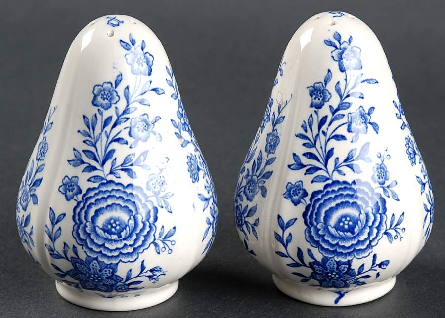 Burgenland Blue (Brown Backstamp) Salt & Pepper Set by Villeroy & Boch-1