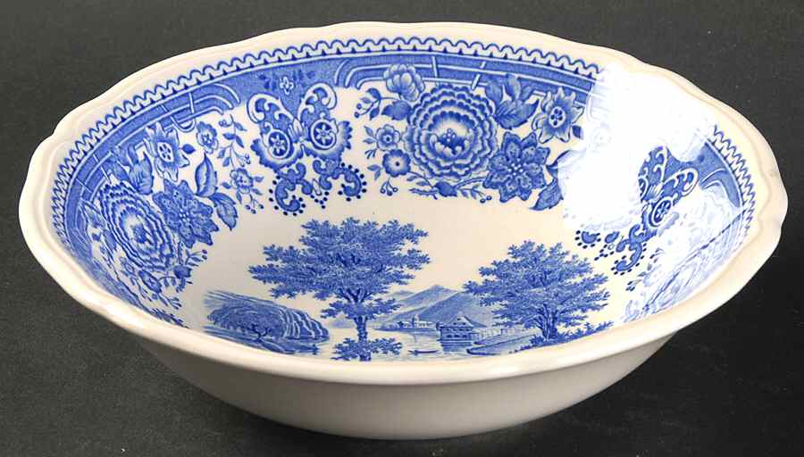 Burgenland Blue (Brown Backstamp) Coupe Cereal Bowl by Villeroy & Boch-1
