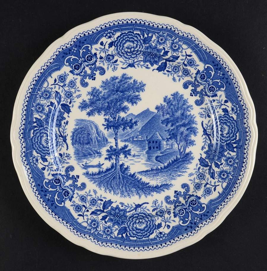 Burgenland Blue (Brown Backstamp) Salad Plate by Villeroy & Boch-1