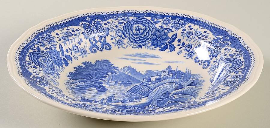 Burgenland Blue (Brown Backstamp) Large Rim Soup Bowl by Villeroy & Boch-1