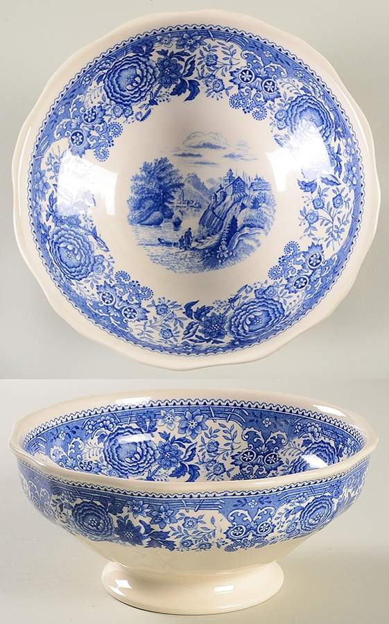 Burgenland Blue (Brown Backstamp) 7" Round Vegetable Bowl by Villeroy & Boch-1