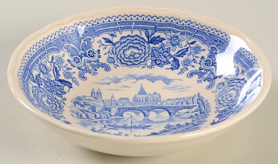 Burgenland Blue (Brown Backstamp) Fruit/Dessert (Sauce) Bowl by Villeroy & Boch-1