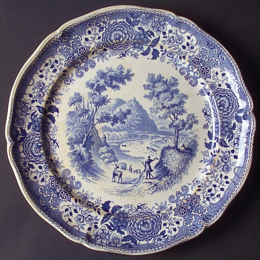 Burgenland Blue (Green Blue, Black Backstamp) Dinner Plate by Villeroy & Boch-1