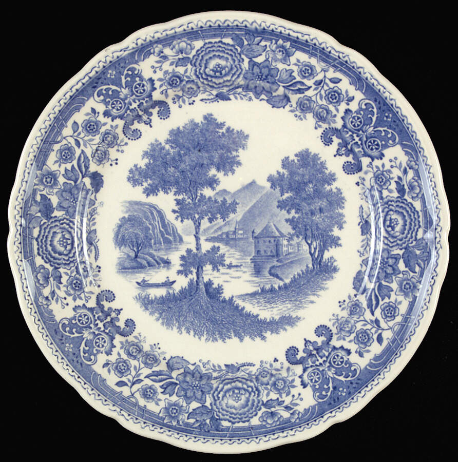 Burgenland Blue (Green Blue, Black Backstamp) Salad Plate by Villeroy & Boch-1