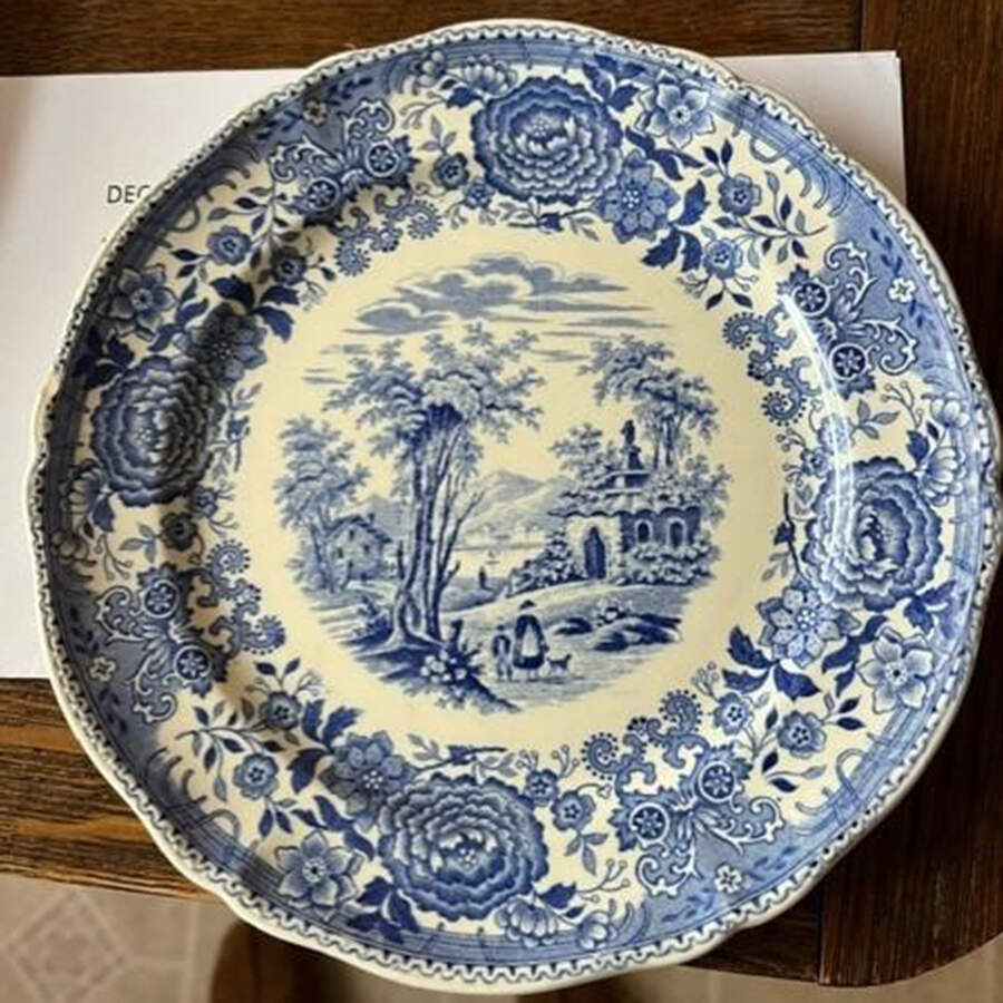 Burgenland Blue (Green Blue, Black Backstamp) Salad Plate by Villeroy & Boch-1