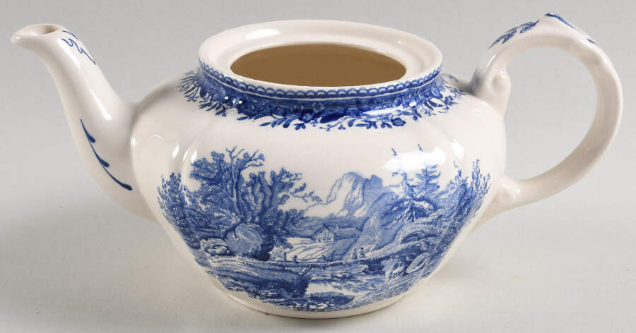 Burgenland Blue (Green Blue, Black Backstamp) Small Teapot No Lid by Villeroy & Boch-1