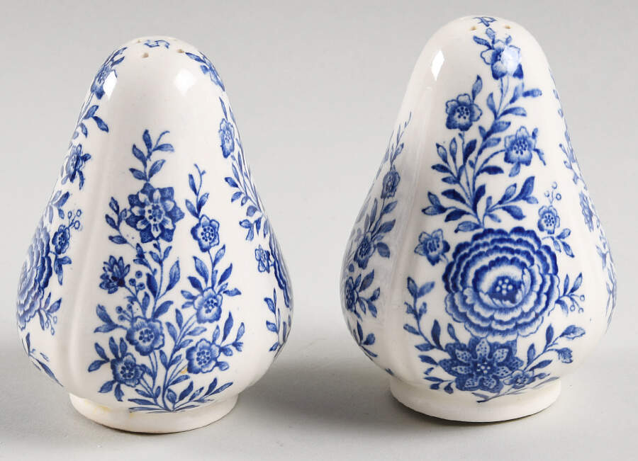 Burgenland Blue (Green Blue, Black Backstamp) Salt & Pepper Set by Villeroy & Boch-1